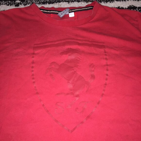 PUMA Ferrari Spring Crew T-Shirt - SIZE L- Red - Picture 2 of 5